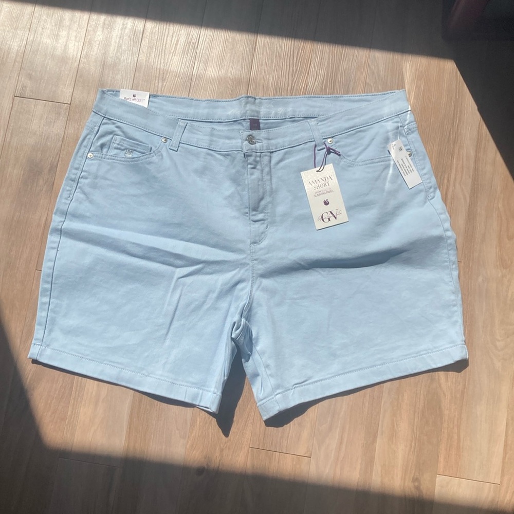 Gloria Vanderbilt Amanda denim short slimming panel blue breeze 22W - Picture 14 of 16
